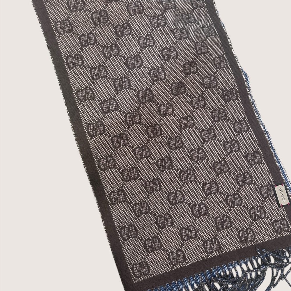 Authentic Gucci Brown & Blue Scarf - Picture 4 of 6